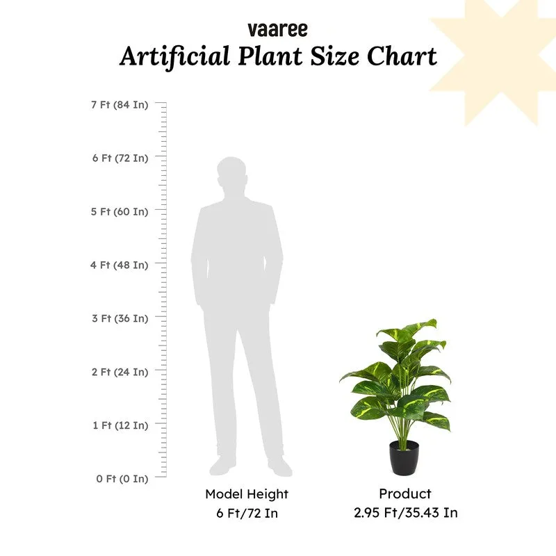 NatureTouch Artificial Leaf Plant With Black Plastic Pot - 2.95 Feet media 7