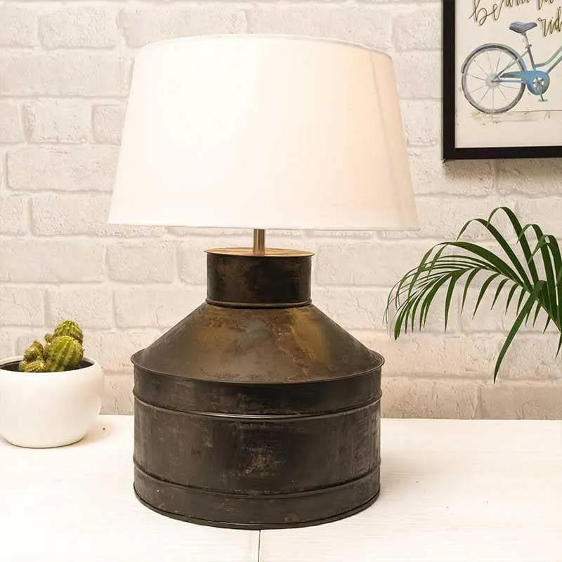 Milk Man Fabric Table Lamp - White,Black media 1