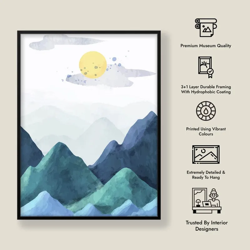 Blue Peaks Archival Paper Wall Art With Frame media 8