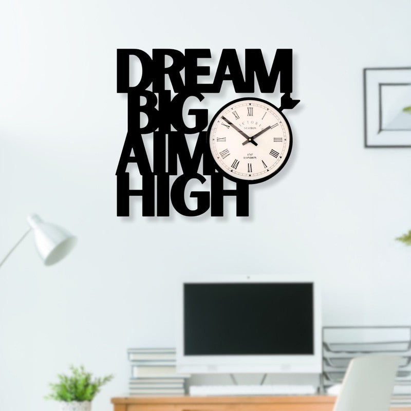 Dream Big Steel Analog Wall Clock - Black media 3
