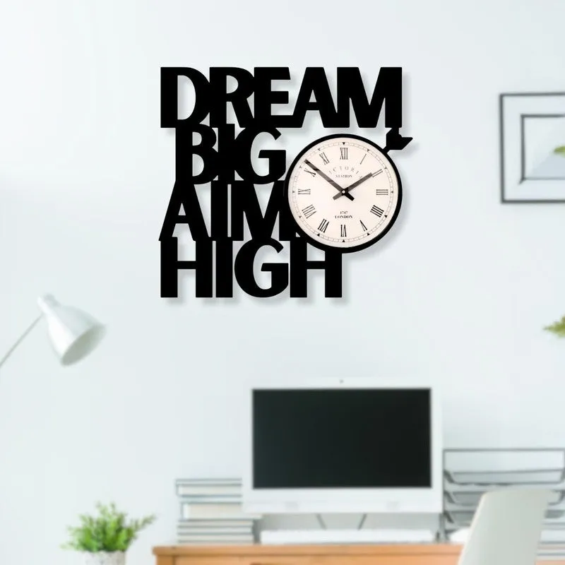 Dream Big Steel Analog Wall Clock - Black media 3