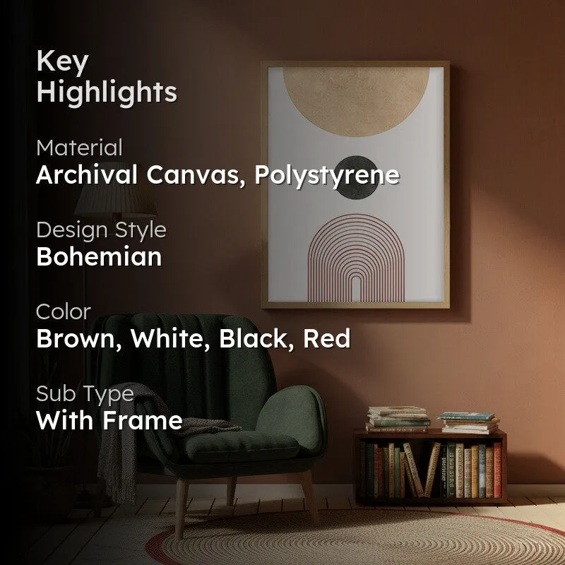 Abstract Equilibrium Canvas Wall Painting With Brown Frame media 2