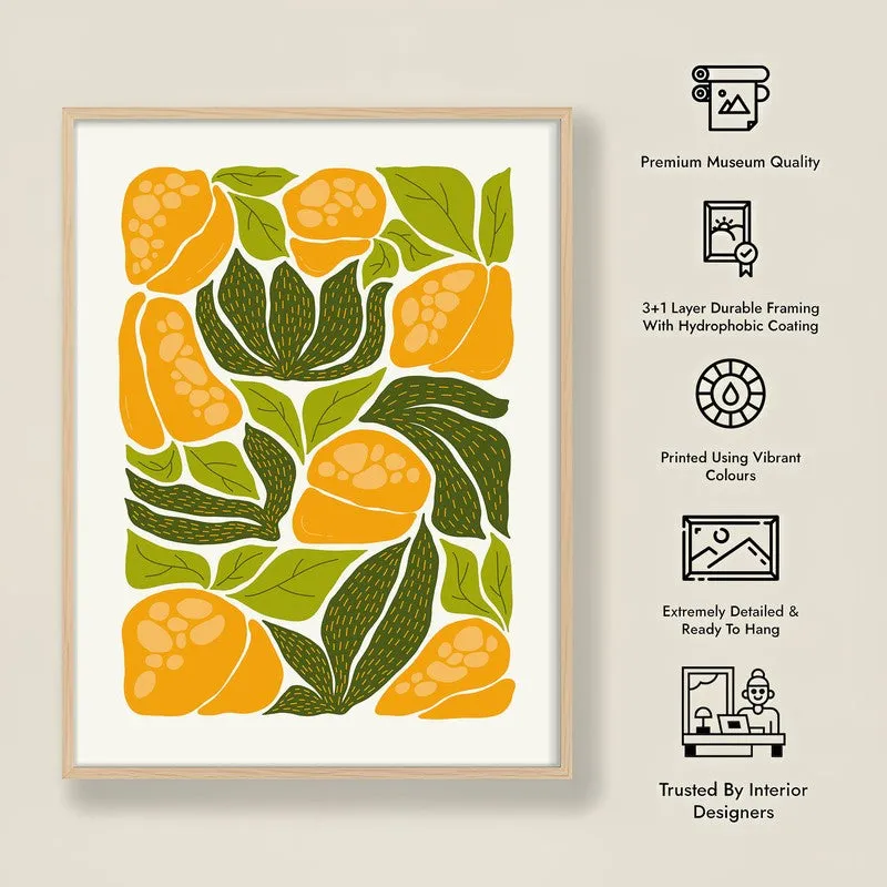Sunlit Botanic Blooms Archival Canvas Wall Art - Natural Brown Frame media 8