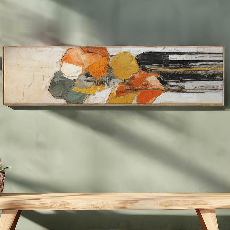 Tangerine Dreams Abstract Canvas Wall Art With Frame - Orange media 8