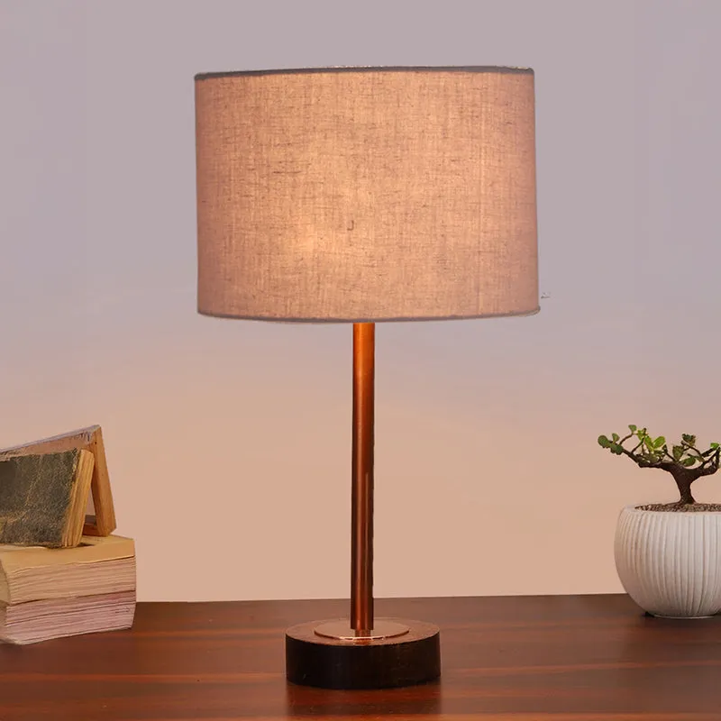 Cotin I Rodin Wooden Table Lamp - Grey,Copper,Brown media 2