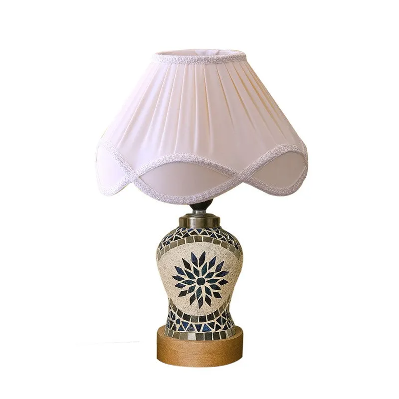 Floranira Arc Pleated Wooden Table Lamp media 5