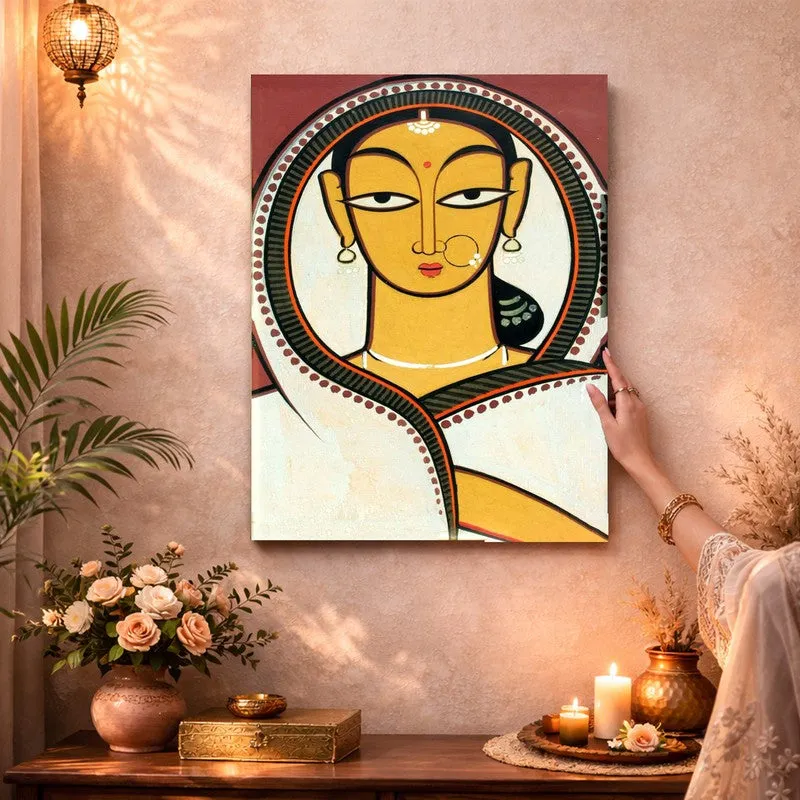 Kalighat Woman Canvas Wall Art & Paintings media 3