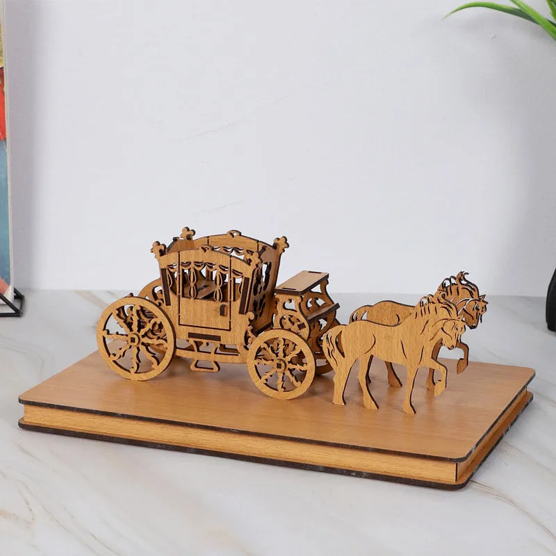 Regal Chariot Showpiece - Light Brown media 1