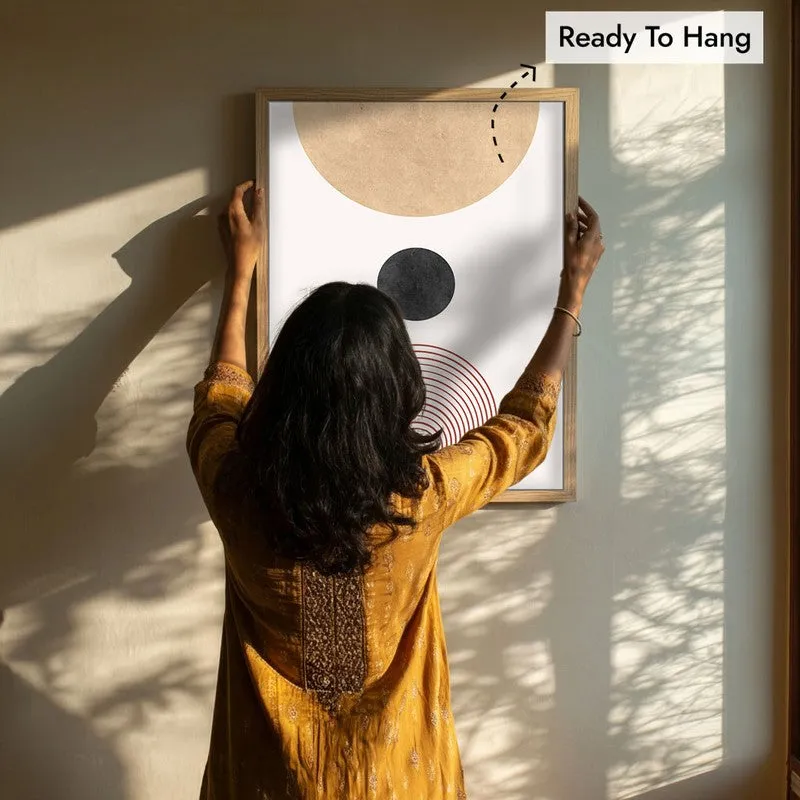 Abstract Equilibrium Canvas Wall Painting With Brown Frame media 8
