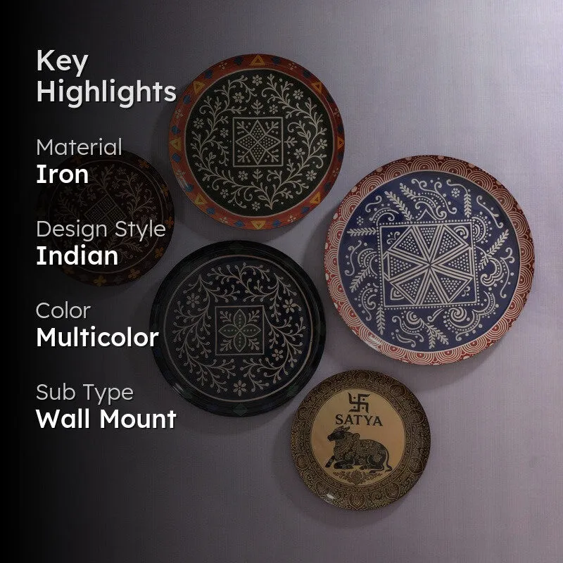 Geometric Zen Wall Plates - Set of Five media 2