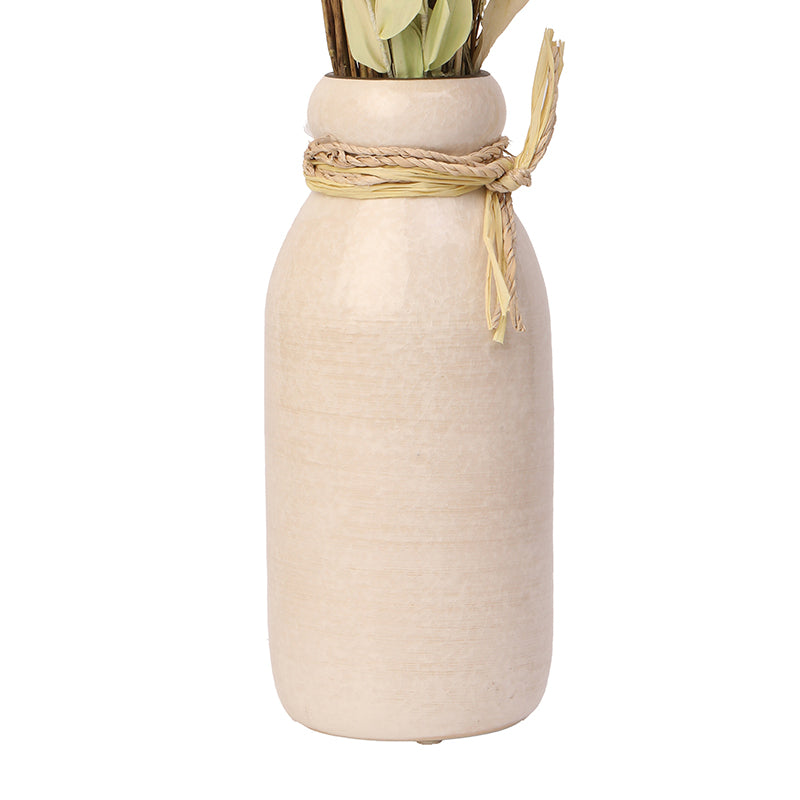 Buttercup Roses Artificial Flower With Ceramic Bottle media 4