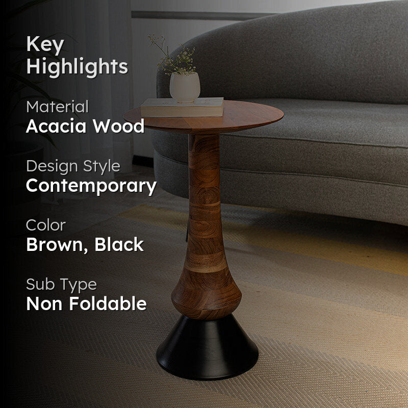 Beniamin Acacia Wood Side Table media 2