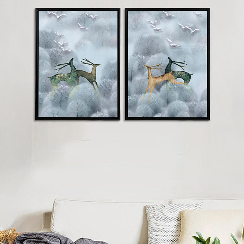 Smokey Stags Wall Art - Set Of Two
