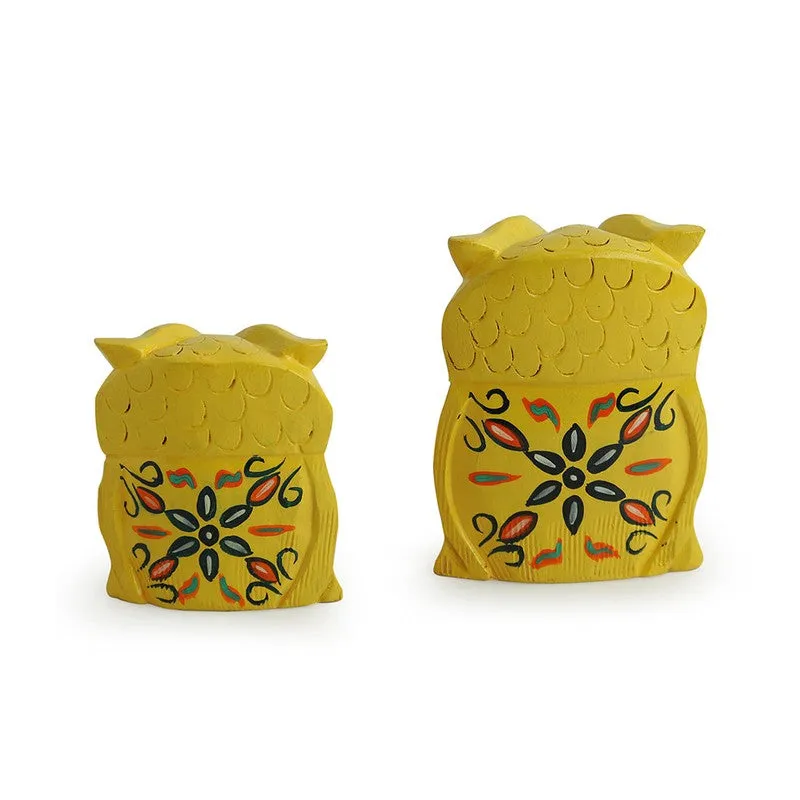 Owl Dream Handcarved Showpiece - Set Of Two media 5