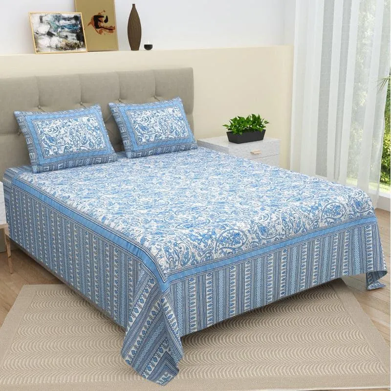 Davinsa Ethnic Cotton Bedsheet - 124 TC media 1