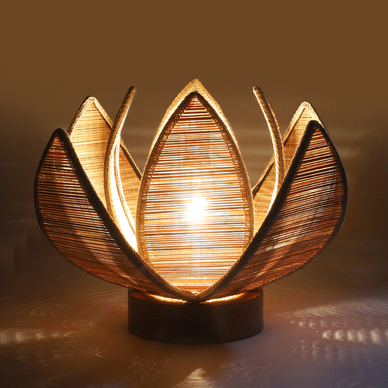 Elowen Bamboo Rose Table Lamp - Beige media 5