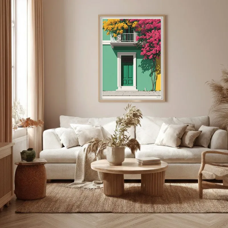 Petal Portico Canvas Wall Painting - Brown Frame media 5