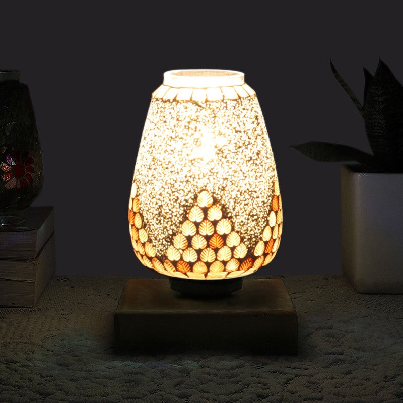 Glimano Glass Table Lamp With Wooden Base