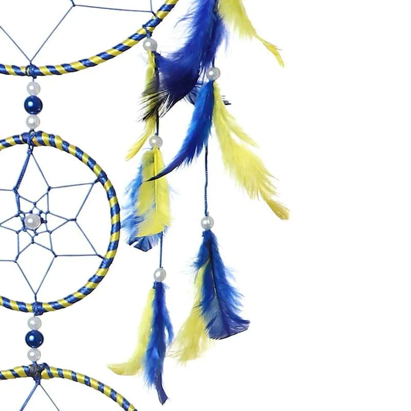 Amazo Feather Dreamcatcher With Light - Yellow & Dark Blue media 3