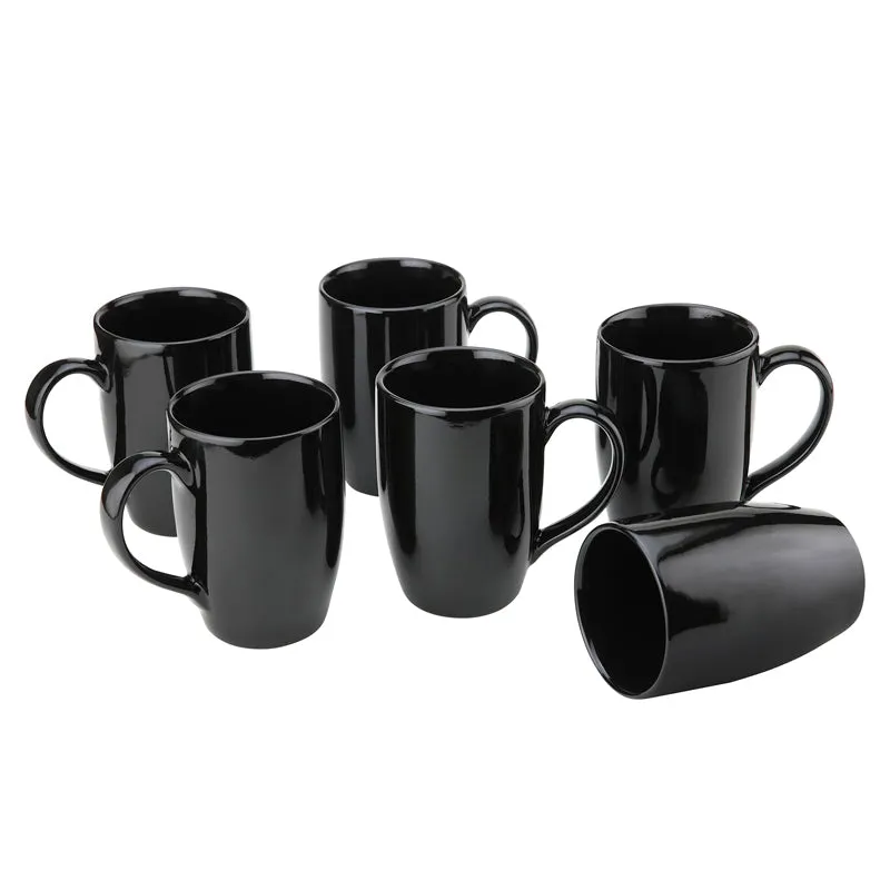 Kopi Ceramic Coffee Mug (Black/350 mL Each) - Set Of Six media 4