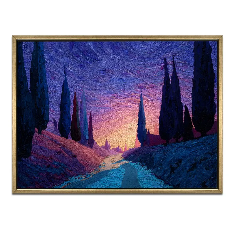 Moonlit Journey Canvas Wall Painting With Frame media 3