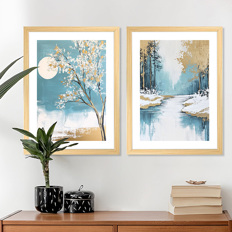 Painted Creek Wall Art With Frame - Set Of Two media 4