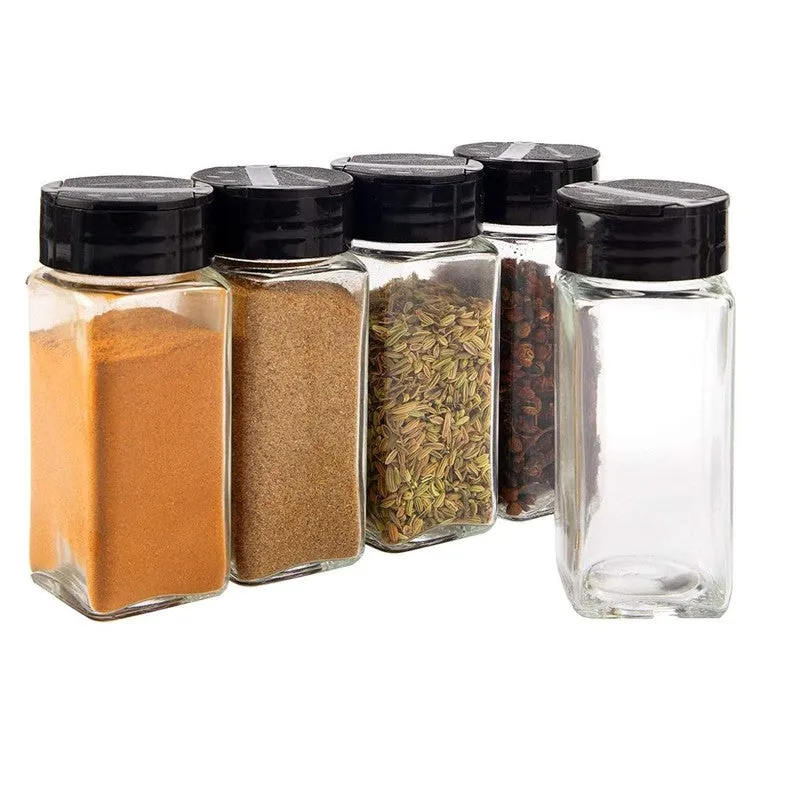 Minimalist Glass Salt & Pepper Shaker Set (Black) - Set Of Four media 4