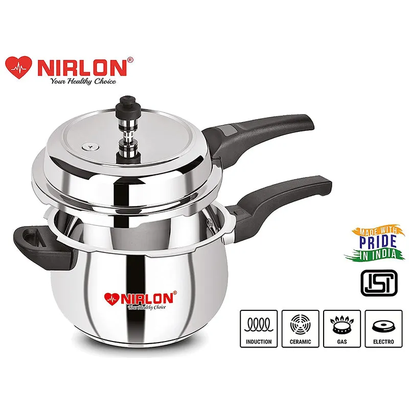 Nirlon Steel Pressure Cooker - 3000 mL/ 9 Inches media 4