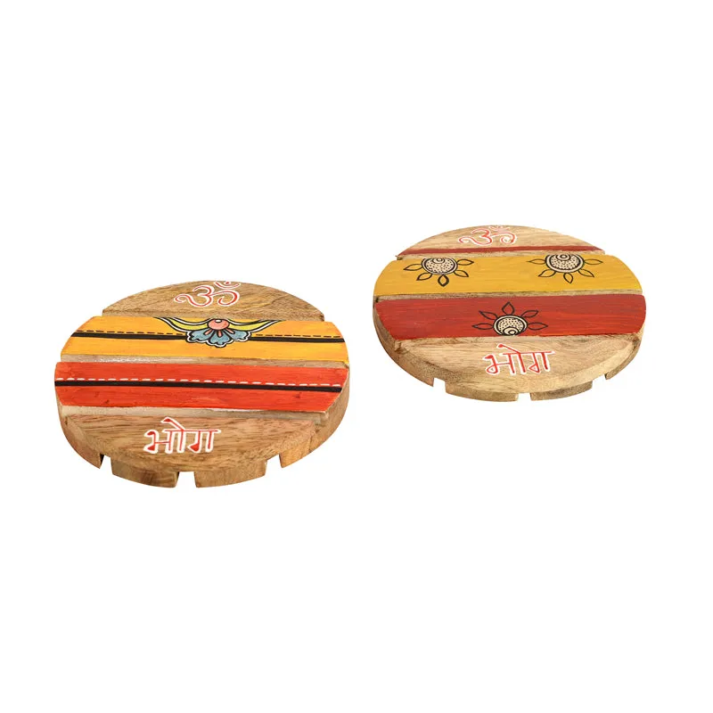Bhog Round Chowki - Set Of Two media 4