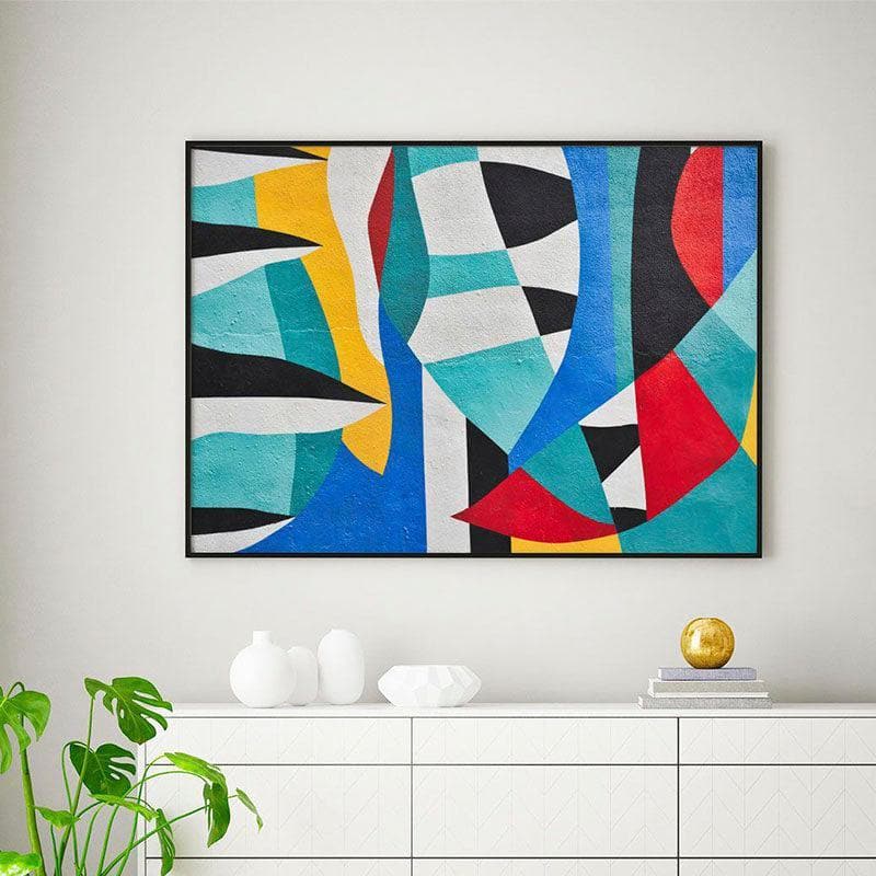 Contemporary Abstract Canvas Wall Painting - Black Frame
