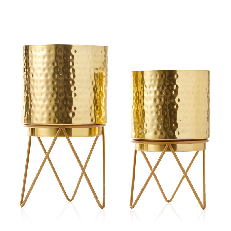 Teodora Hammered Planter (Gold) - Set Of Two media 5