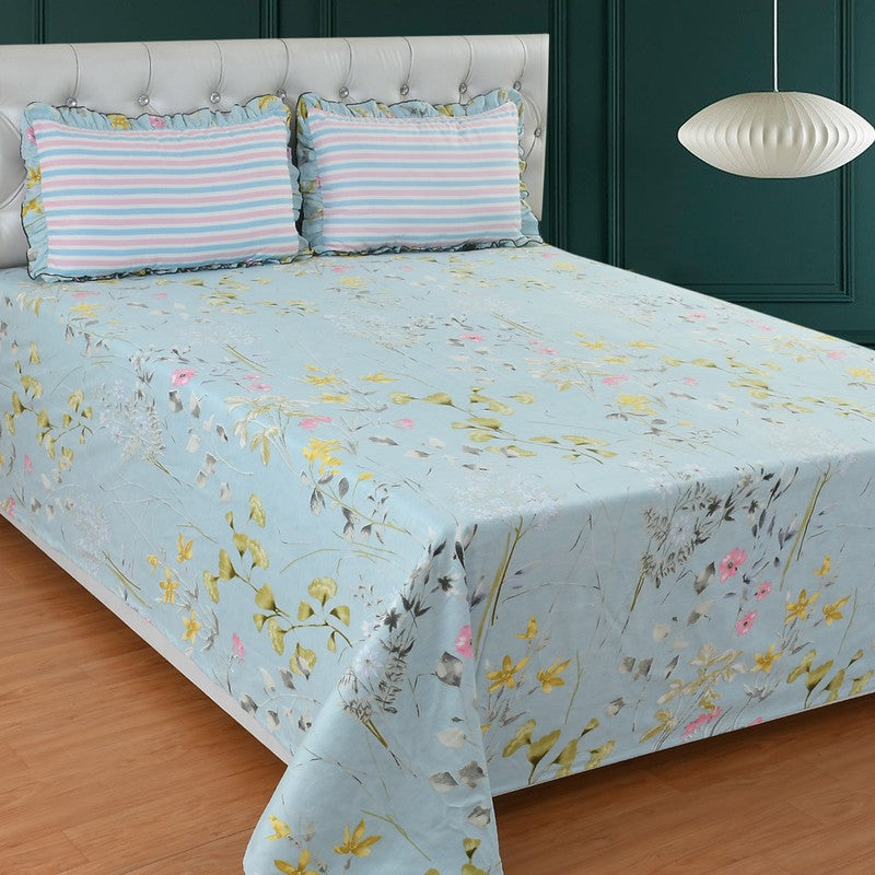 Petal Whisper King Microfiber Bedsheet - 150 GSM
