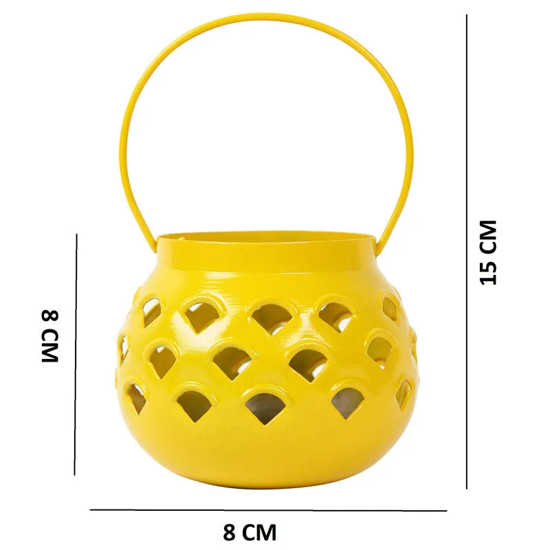 Marakki Matki Tealight Candle Holder (Yellow & Blue) - Set Of Two media 6