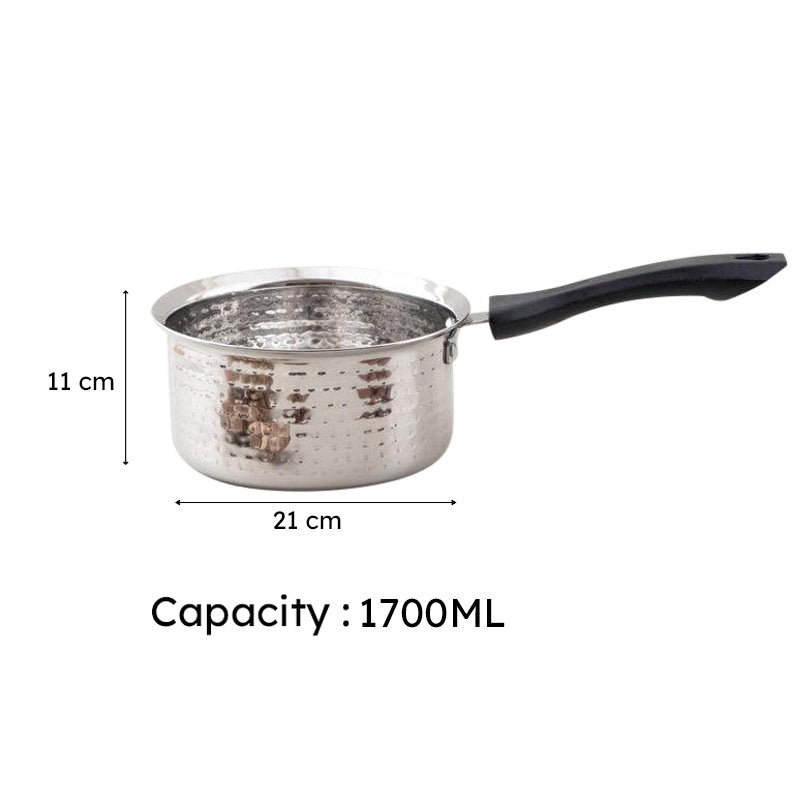 Steel Serendipity Hammered Saucepan 1700 ML / 7 Inches media 6