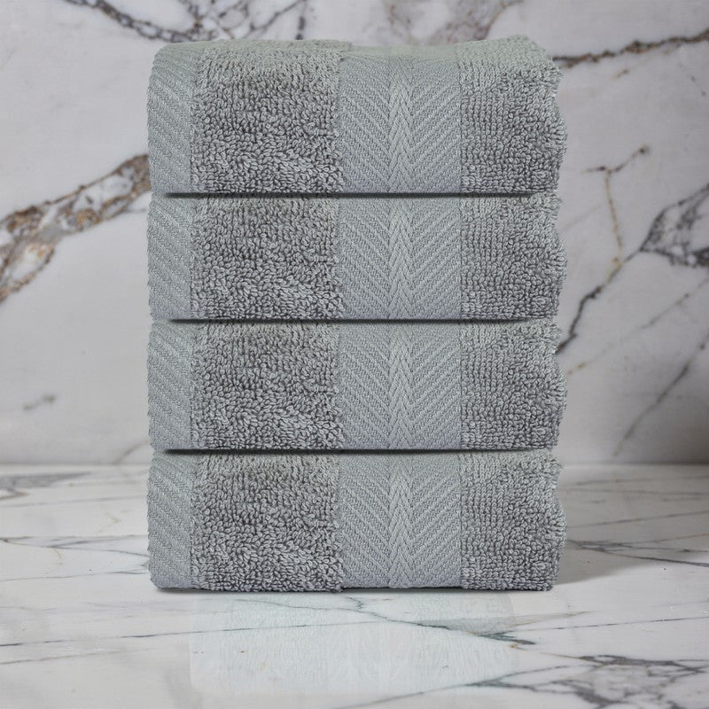 PlushAura Cotton Face Towel (Grey) - Set Of Four media 3