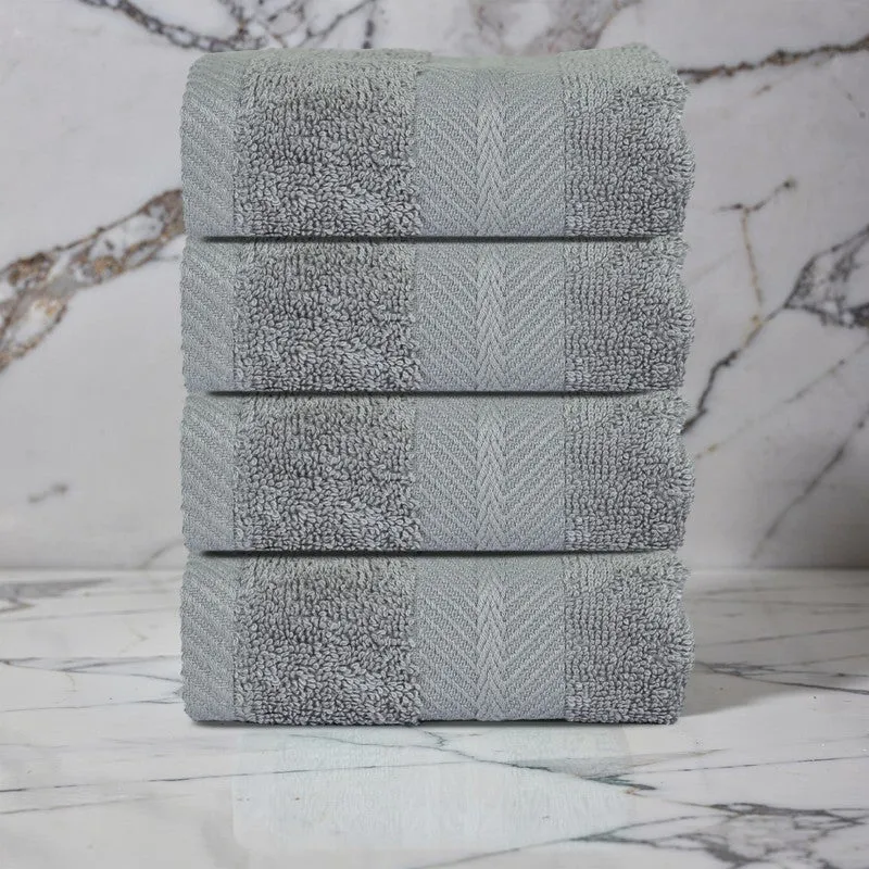 PlushAura Cotton Face Towel (Grey) - Set Of Four media 3
