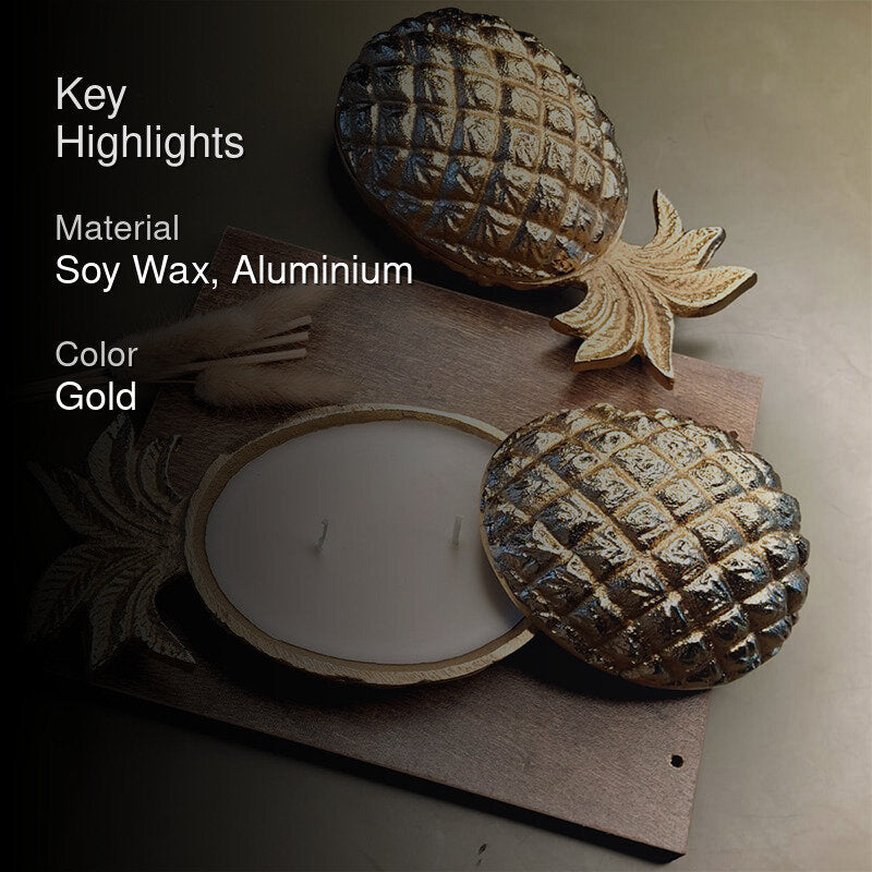 Luxe Pineapple Oudh Scented Candle - Gold media 2