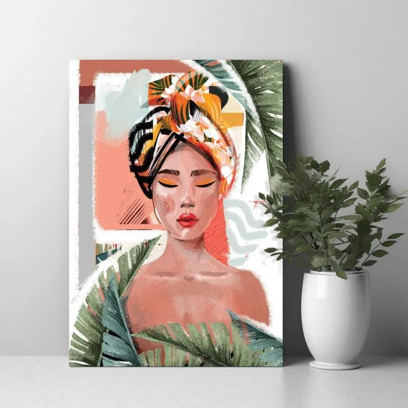 Meditating Feminine Canvas Wall Painting media 3