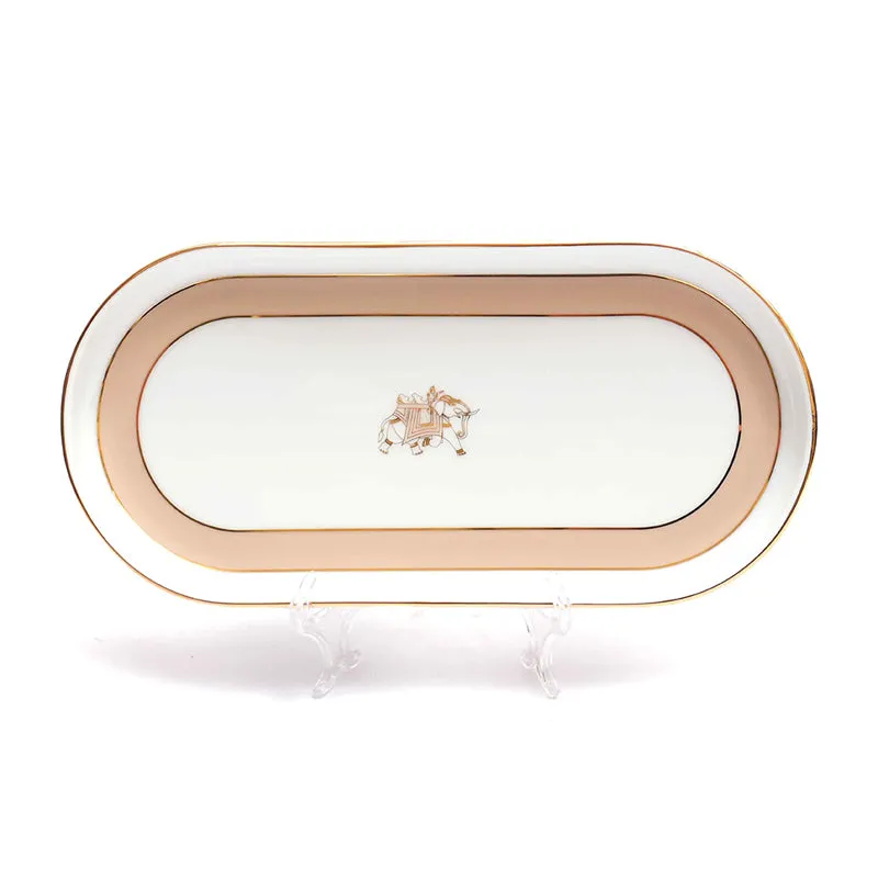 Gilded Legacy Oval Porcelain Platter - Peach media 2