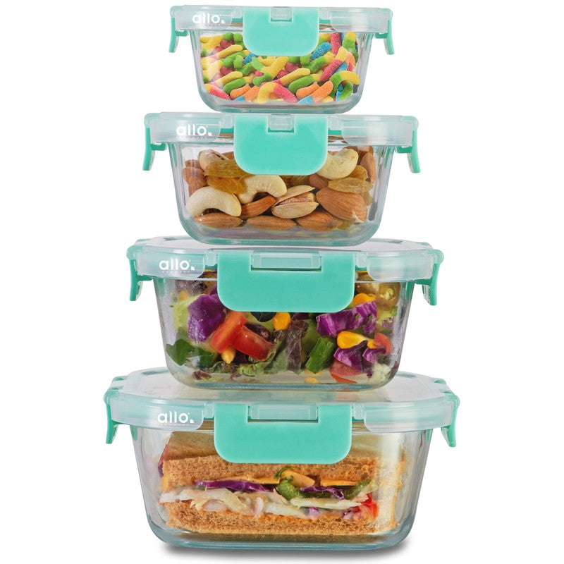 Chomzy Leak Proof Glass Lunch Box - Set of Four media 4