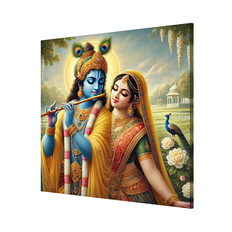 Radha Krishna Poly Canvas Wall Painting media 5