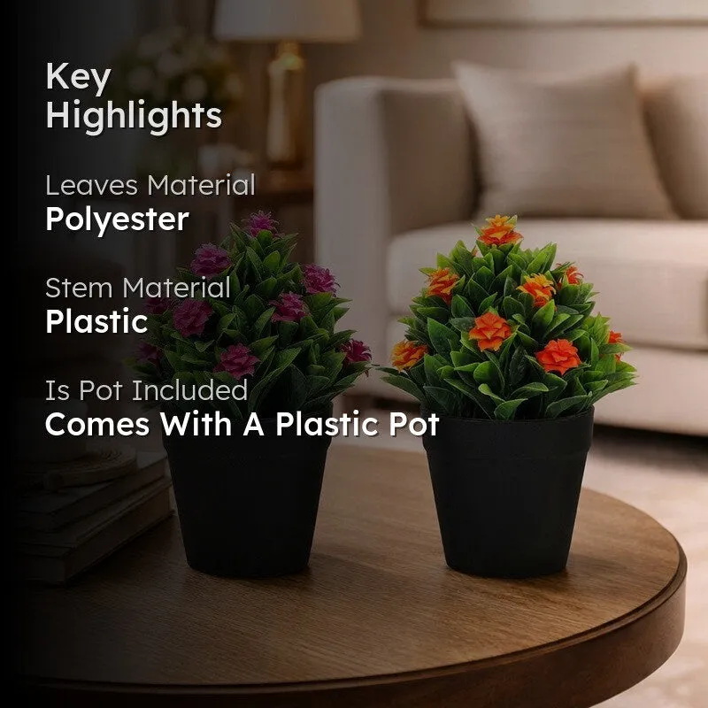 Ethnora Artificial Plant With Plastic Pot(Set of Two) - 0.6 Feet media 2