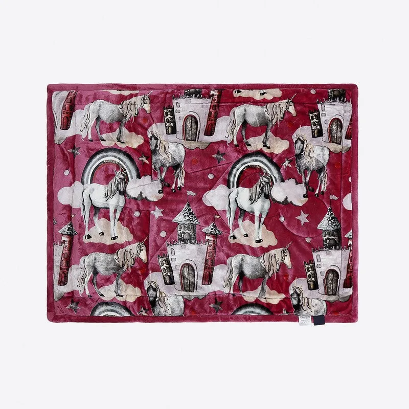 Monte Carlo Dreamy Unicorn Kids Blanket (Maroon)- 1400 GSM media 3