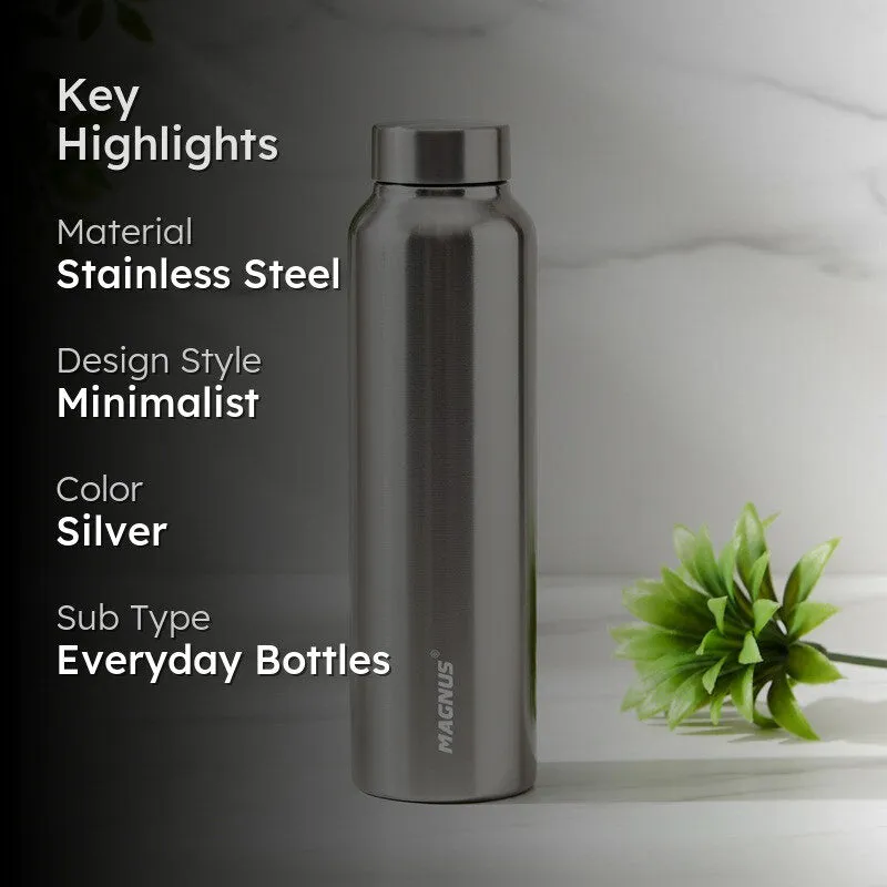 Hydrix Stainless Steel Water Bottle (Silver) - 1000 mL media 2