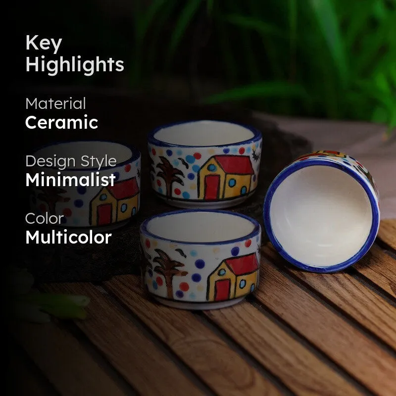 Bowlisse Ceramic Dip Bowls (Multicolor ,40 mL Each) - Set Of Four media 2