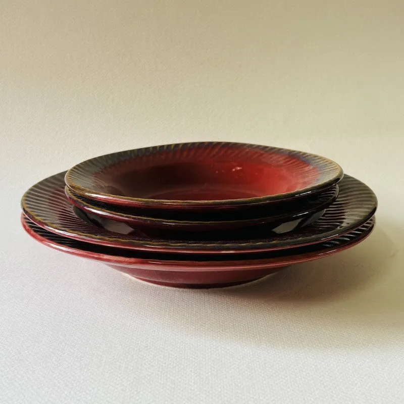 Ceramic Pasta Plate (Red) - Four Piece Set media 3
