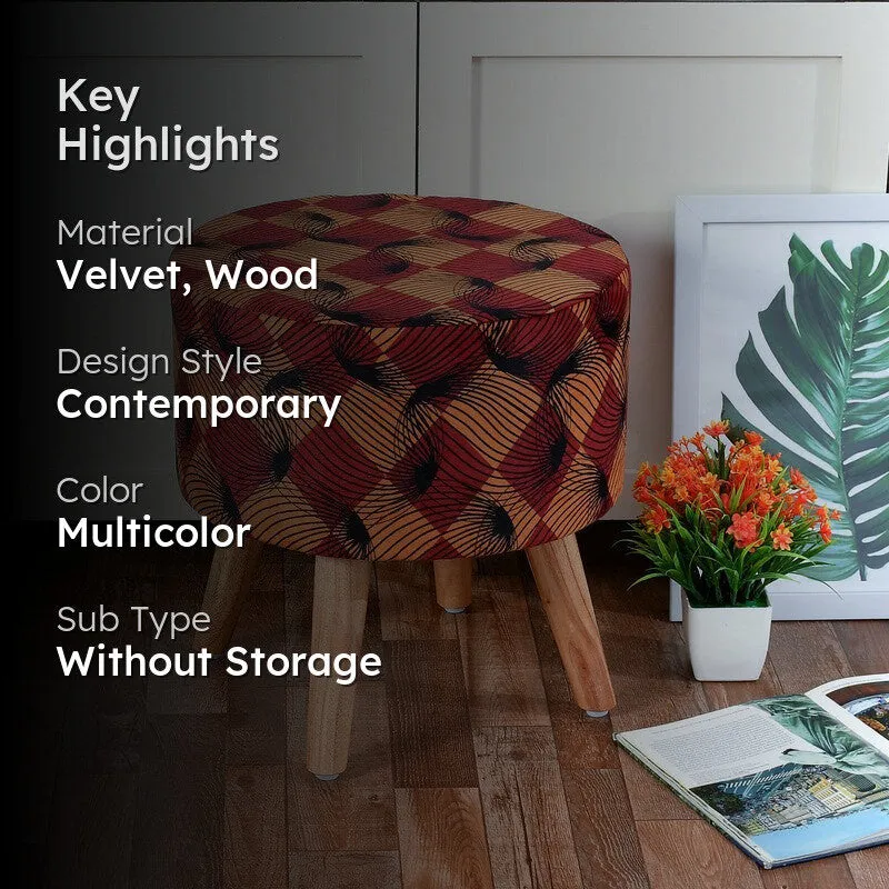 Rustic Abstract Ottoman - Multicolor media 2