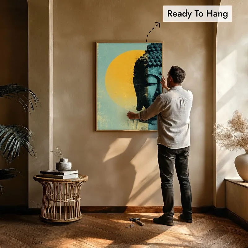 Buddha In Golden Aura III Archival Paper Wall Painting With Brown Frame media 6
