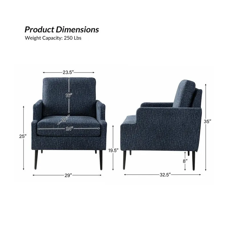Nexora Neem Wood Accent Chair - Blue media 7
