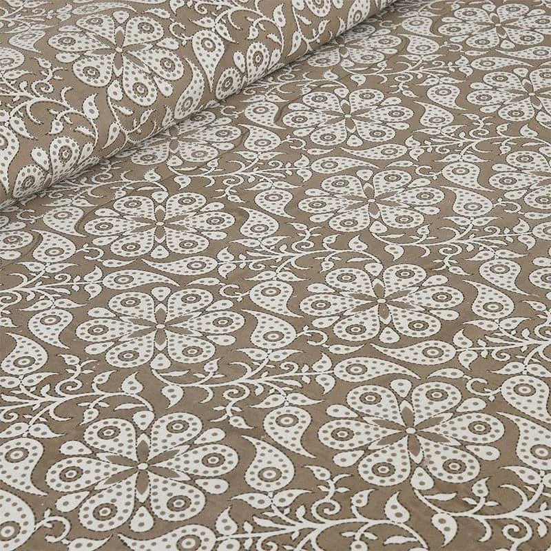 Seina Floral Cotton Bedsheet (Flint) - 160 TC media 4